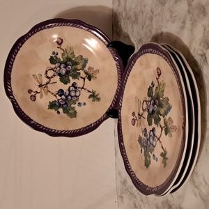 4 Tracy Porter Claret Dragonfly plates